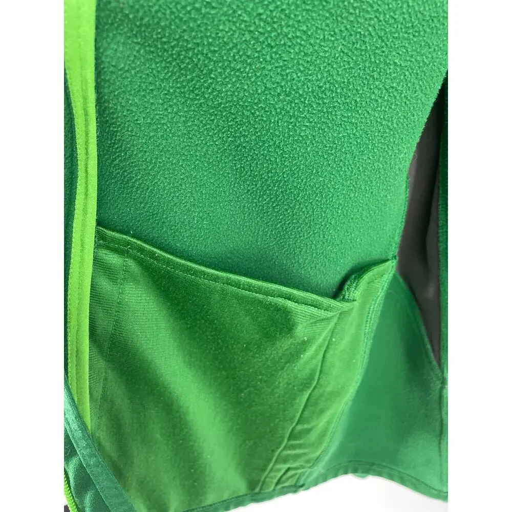 The North Face Fleece Jacket Men’s L Forest Green/Gray Thumbhole Sleeve